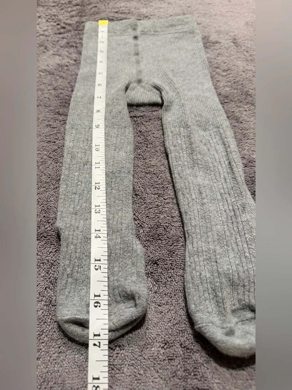 Light Gray Ribbed Knit Tights